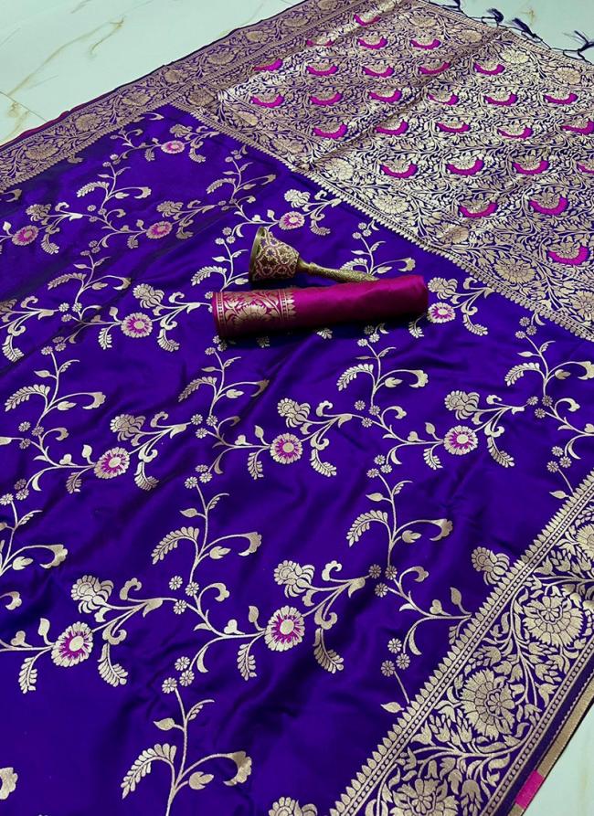 Silk Purple Festival Wear Weaving Saree